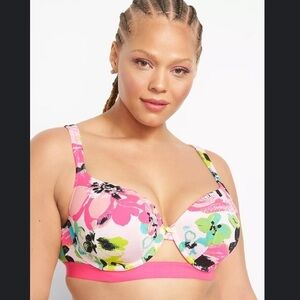 Cacique Printed Boost Balconette Bra With Cutout 42D